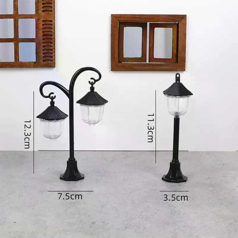 Farolas para casa de muñecas, modelo de casa de muñecas en miniatura, luces de paisajismo, adornos, decoración para casa de muñecas, juguetes para juego de imitación, 1/12