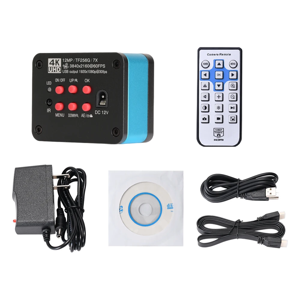 كاميرا مجهر للصناعة الرقمية Real 4K 12MP 1080P UHD HDMI USB مع عدسة بصرية 8-50 مم