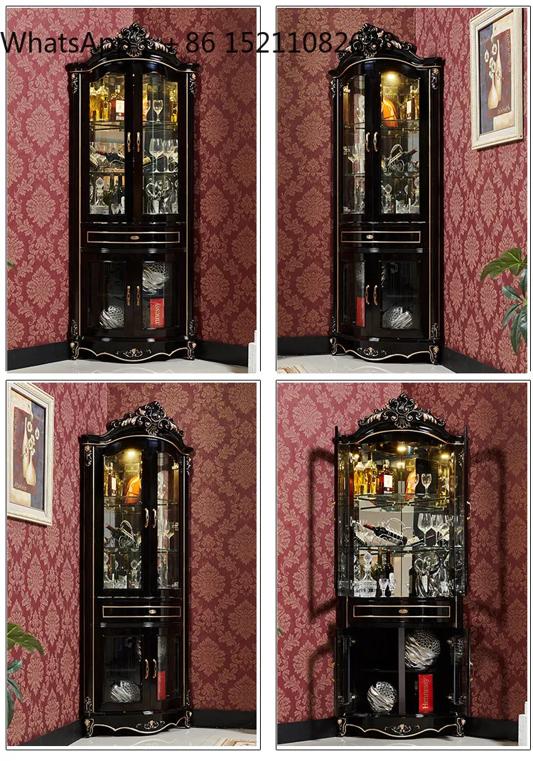 SCY triangle living room corner locker side cabinet drawer glass door corner wine cabinet