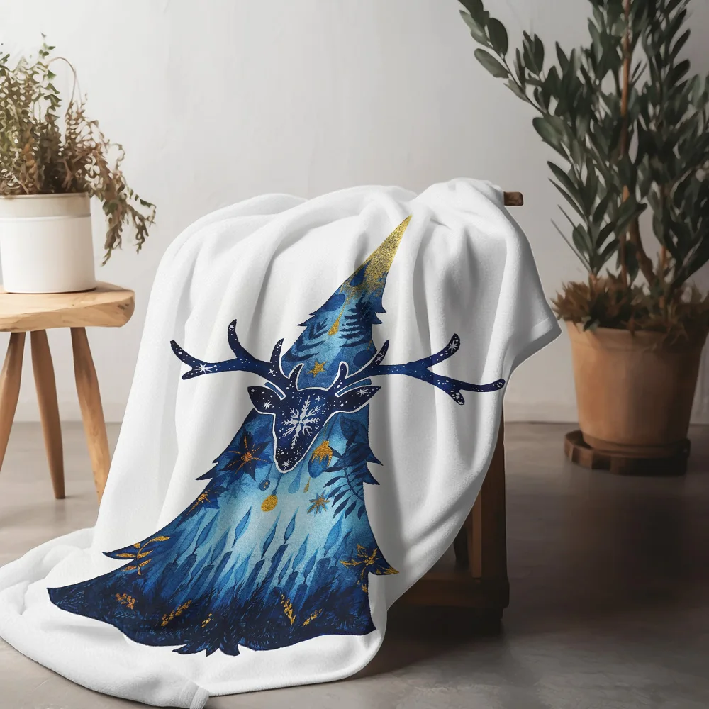 

Tuniu акварельное рождественское одеяло зимний диван-кровать декоративный флис мягкий теплый уютный подарок