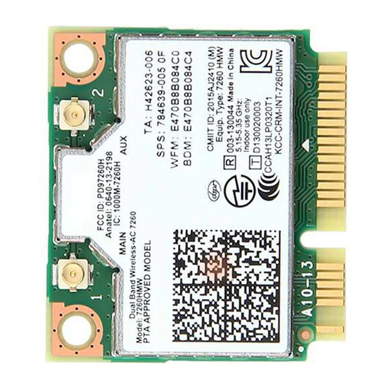 ワイヤレスネットワークカード,7260ac,Bluetooth 4.0,ミニpcie,wifiアダプター,デュアルバンド,ギガビットネットワークカード