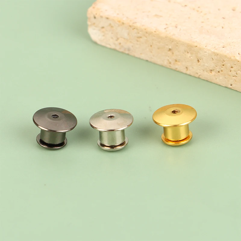 10Pcs Metal Locking Pin Backs For DIY Brooch Badge Name Tag Pins Keepers Locking Clasp Jewelry Craft  Gun Black Color