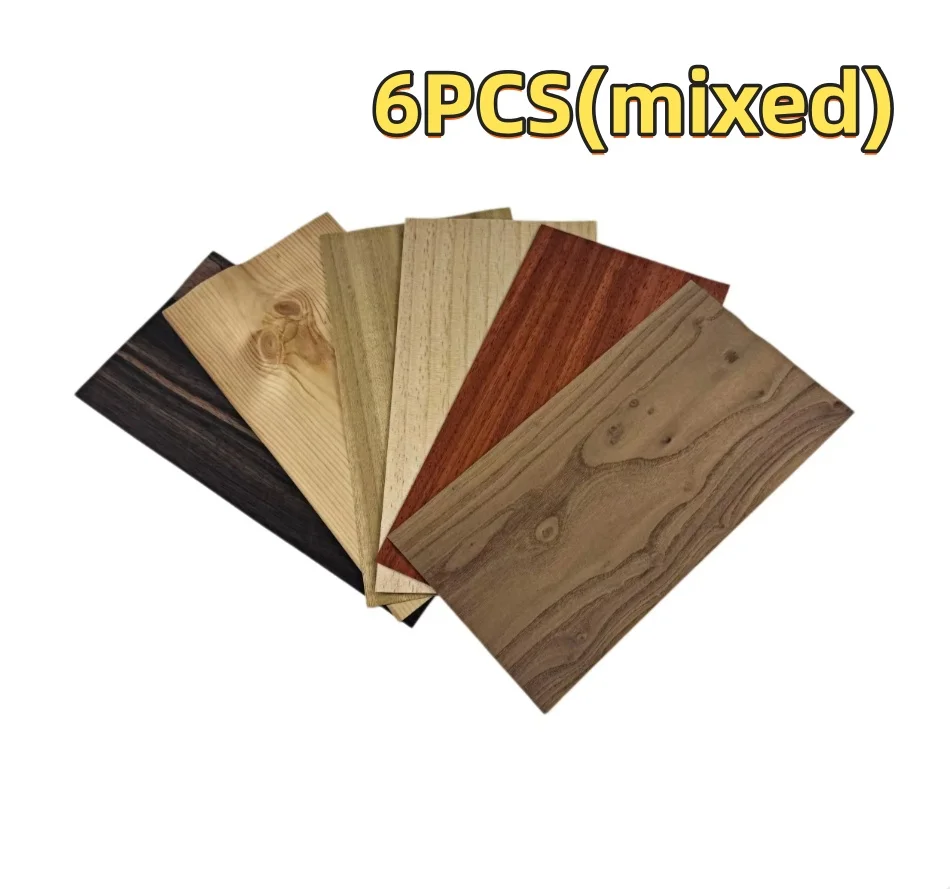 Wood Veneer Sampler Pack 0.5mm – Ebony Rosewood Maple Walnut Acacia Poplar Burl for Guitar Top Inlay Marquetry 30x15cm