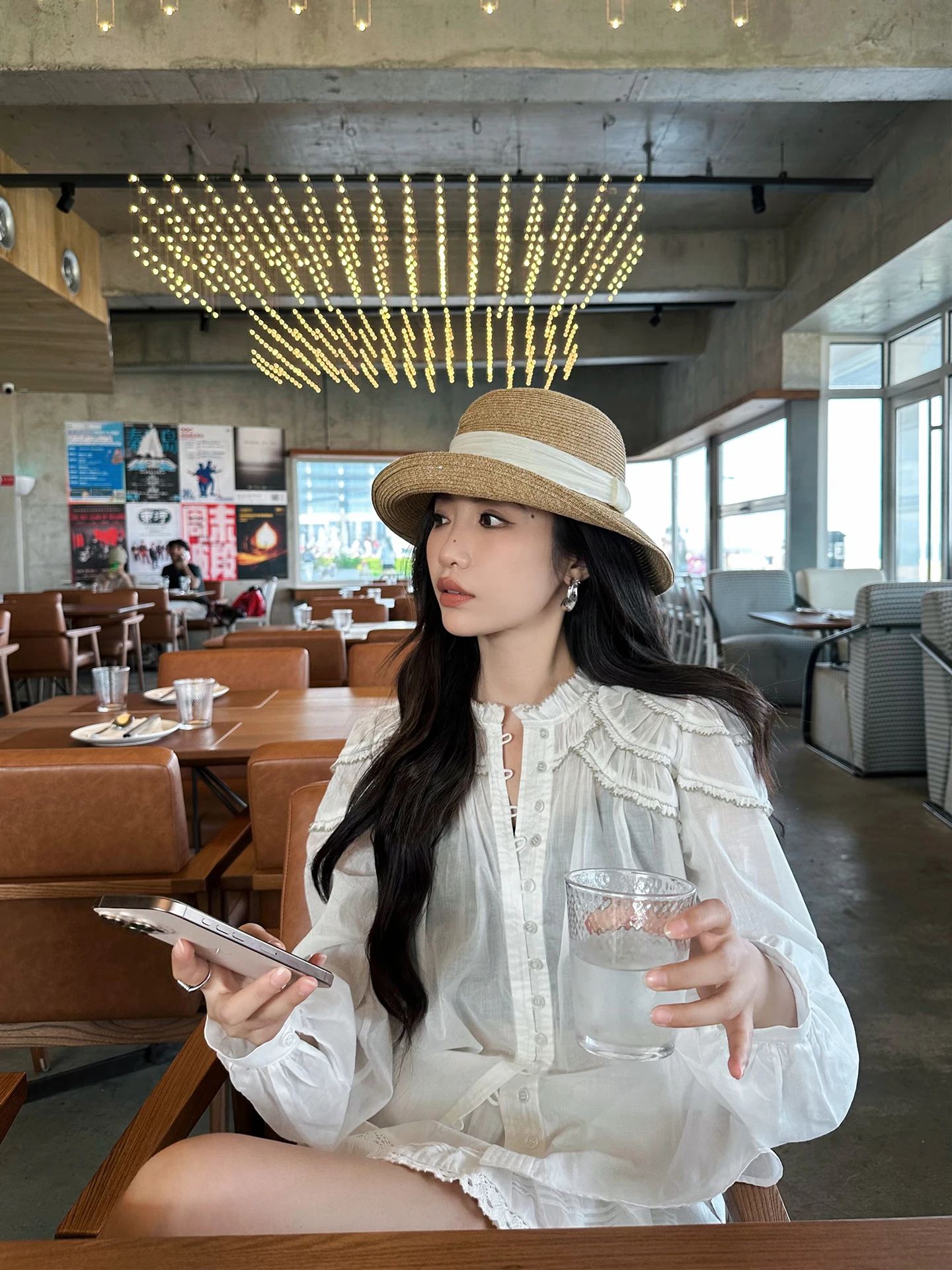 

Женская блузка ZQ из тонкого прозрачного хлопка с микропроницаемой вставкой из чесаного хлопка, с рюшами и кружевом, в стиле колор-блок, летняя новинка