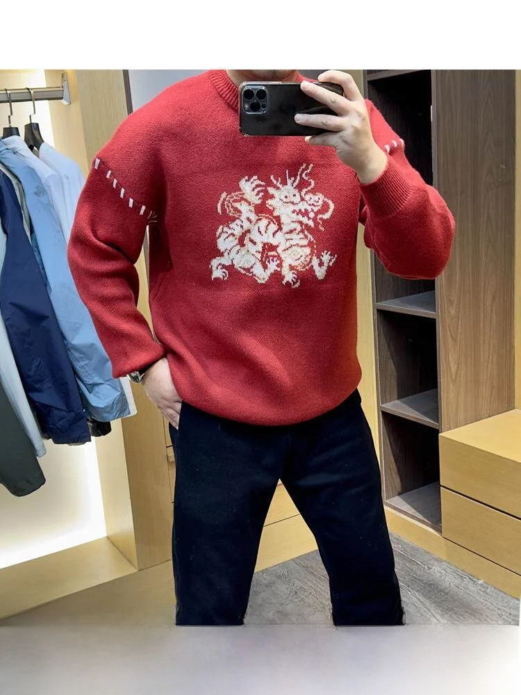 

Модный вязаный свитер с длинными рукавами и круглым вырезом для осени и зимы, молодежный, универсальный, в стиле кэжуал.