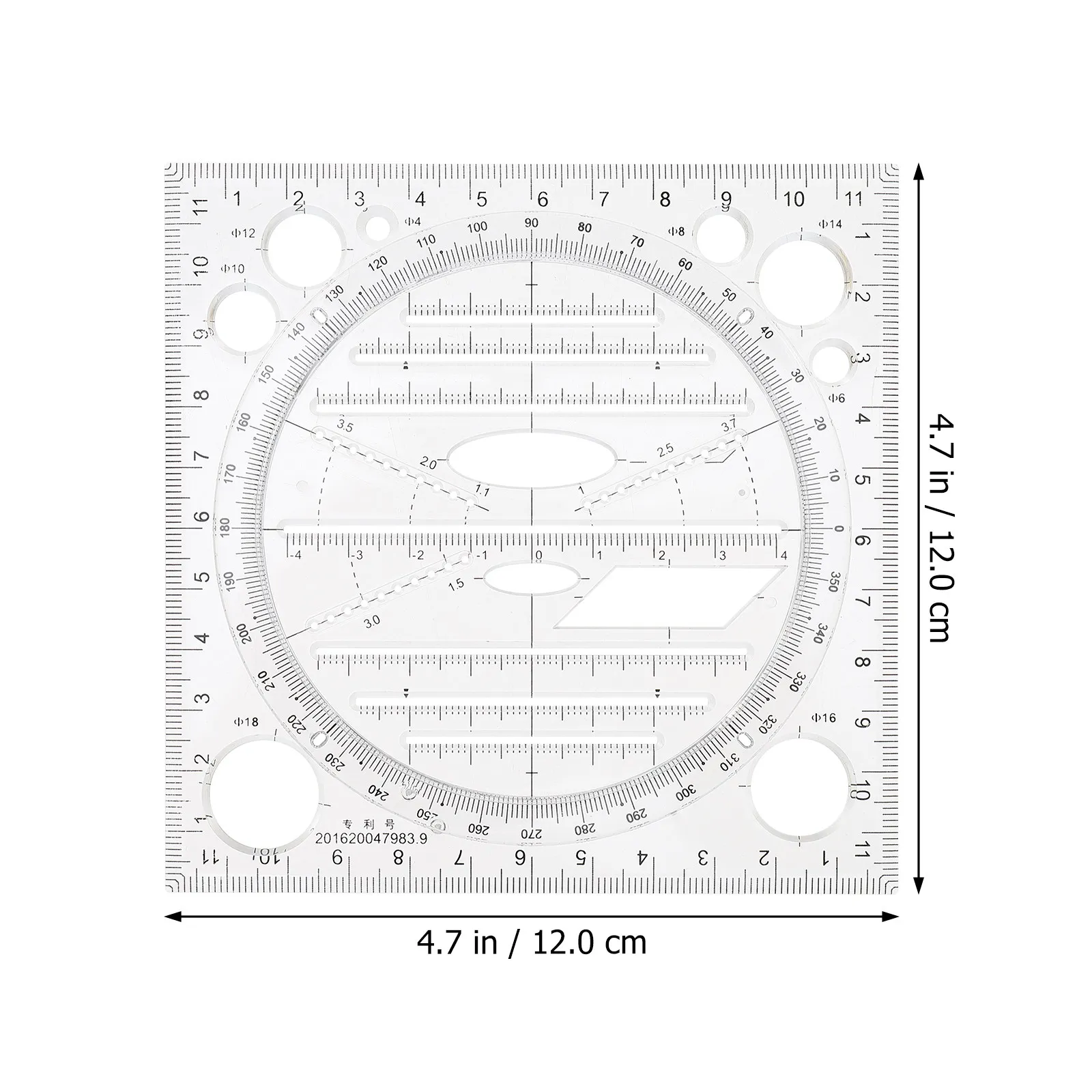 Students Drawing Ruler Geometric Figure Ruler Multifunctional Measuring Tool for School Home Office Clear Accurate Scales