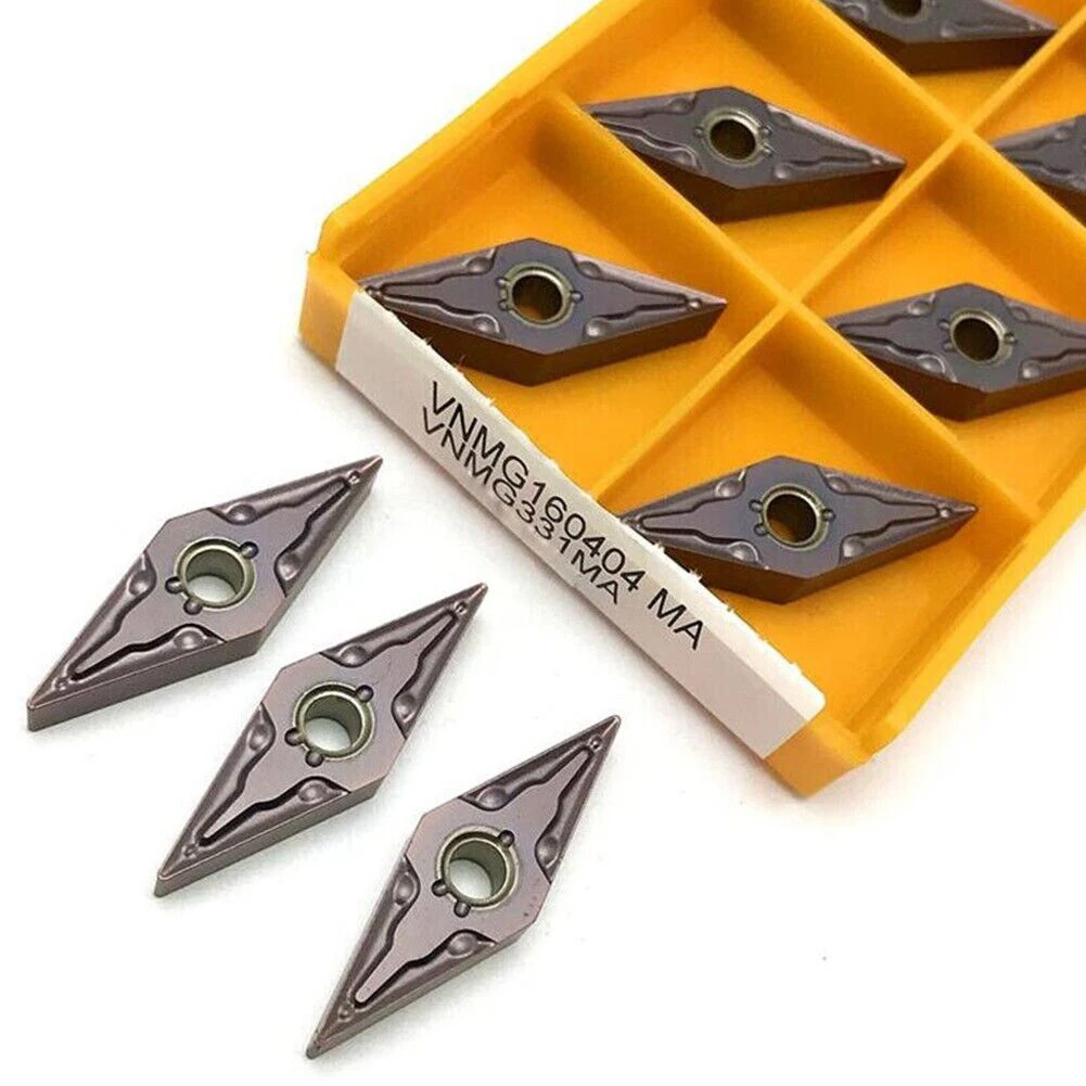 10 Pcs VNMG431 VNMG160404-MA Carbide Insert Blade For Steel Machining Cutting Trimming Metalworking Turning Tools Accessories