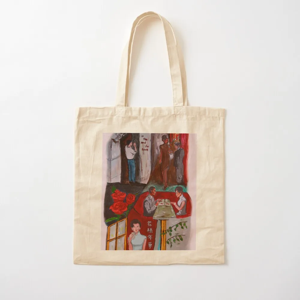 في مزاج الحب مستوحى من اللوحة حمل حقيبة أكياس قابلة لإعادة الاستخدام حقيبة تسوق نسائية حمل حقيبة قماش #2
