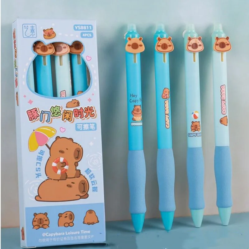 

36pcs/lot Creative Capybara Erasable Gel Pen Cute 0.5mm Blue Ink Signature Pens Stationery Gift School Writing Supplies