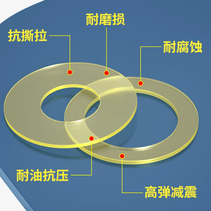 

Polyurethane Gasket PU Cushioning Shock Absorption Pad Wear-Resistant Impact-Resistant Sealing Washer ( ID x OD x Thk. (mm) )