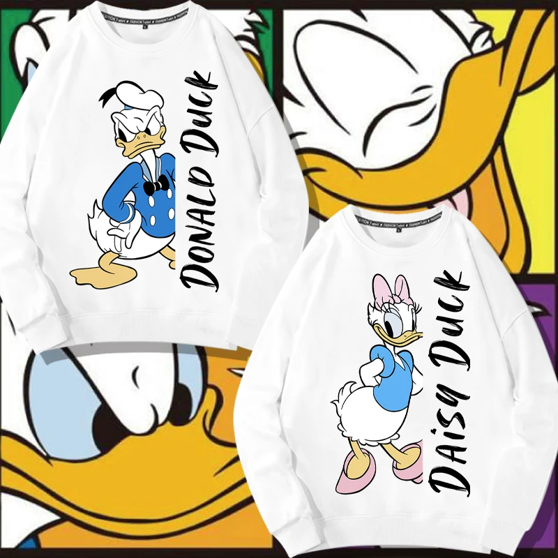 

Disney Donald Duck Daisy Round Neck Sweater Women's Autumn Loose Large Couple Coat Hong Kong style ins