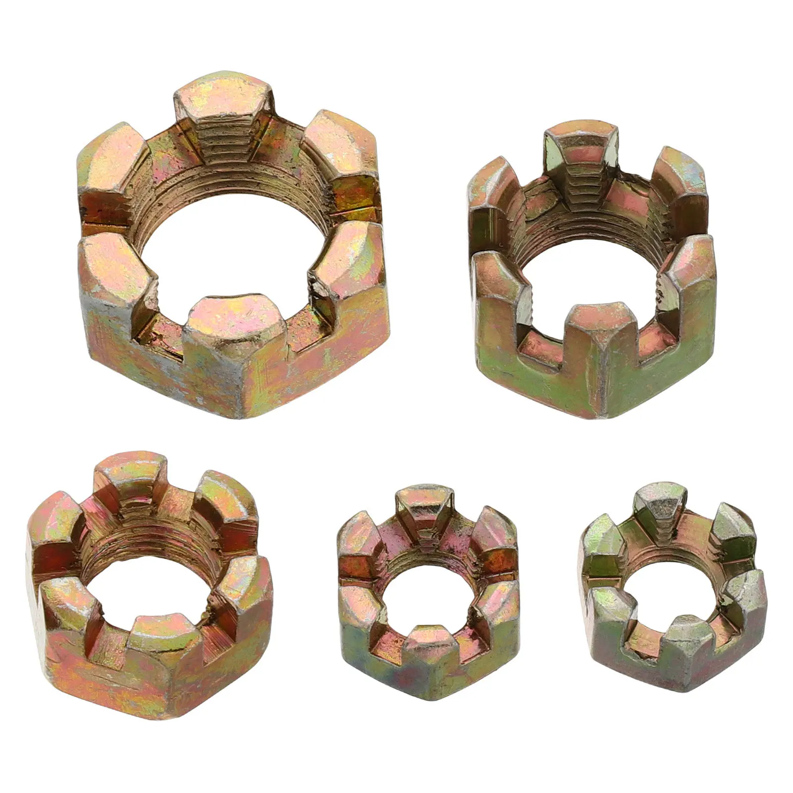 5Pcs Motorcycle Accessories Steering Rod Castle Nut Cap 8-10-12-14-16Mm for Go Kart Atv Dirt Bikes Suspension Kit Part