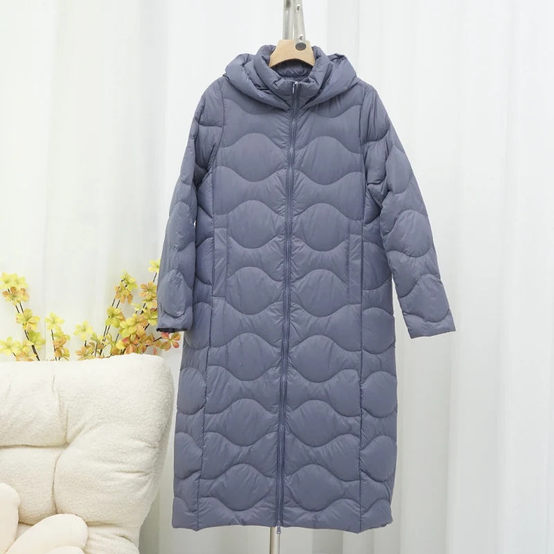 

2023 Autumn Winter Long Hooded Down Jacket Women Warm Thicken White Duck Down Coat Ladies Loose Oversize Puffer Parkas Outwears