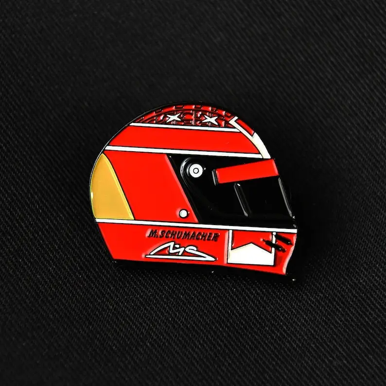 Alfinete esmaltado para capacete Michael Schumacher