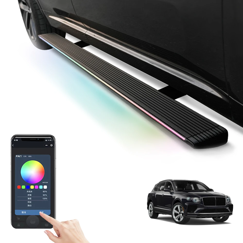 Bentayga Super Price LED Lights Car Padel SideSteps Electric Retractable Aluminum Alloy IP67 Waterproof Running Boards 16-23