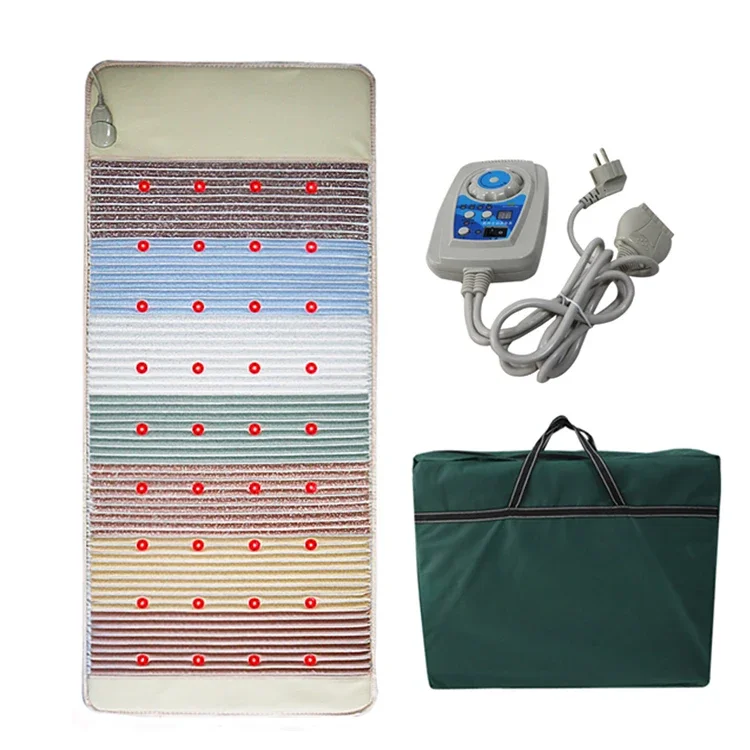 Colchón calefactor de 80x190 cm con iones negativos y almohadilla de piedra de siete colores para salones
