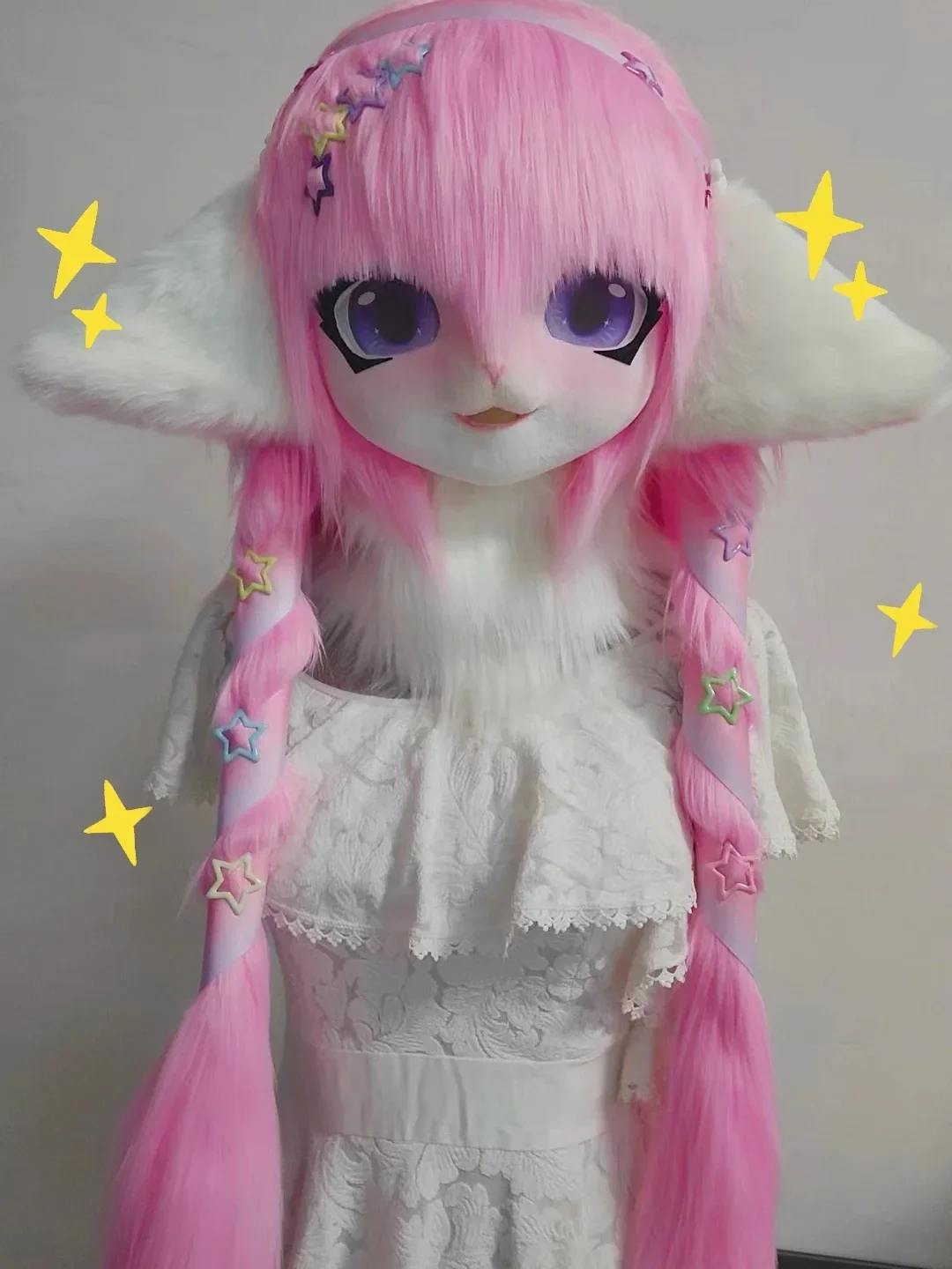 Customized Furries Head Link provide the style the hair color and eye color Head  With clips Ribbon