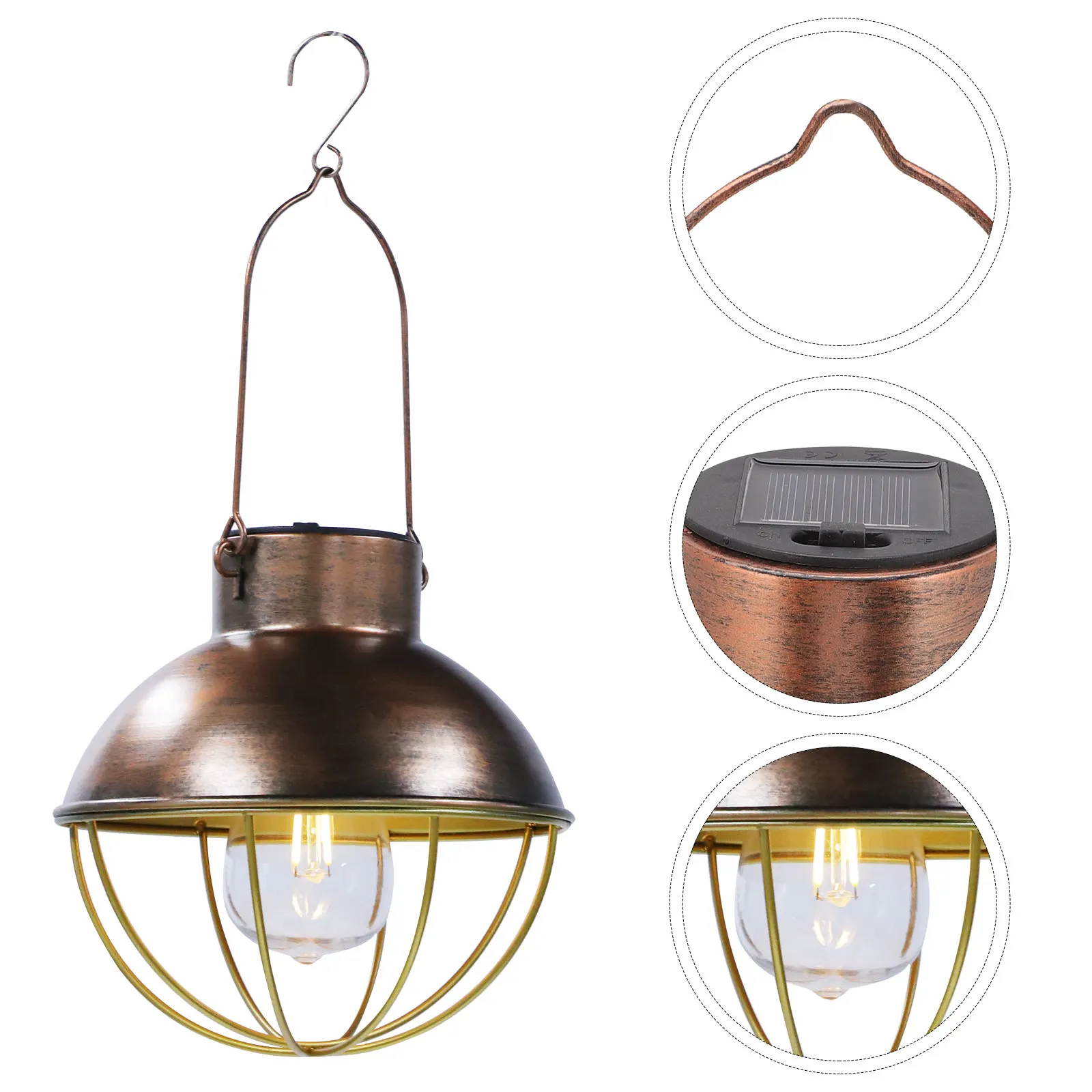 

Декоративный подвесной солнечный садовый светильник, металлическая уличная лампа, водонепроницаемая, с автоматическим включением/выключением, для освещения двора, патио, газона, ландшафта