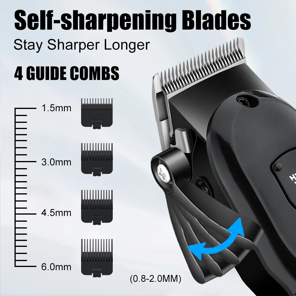 HIENA Electric Hair Clipper UBS Rechargeable Cordless Beard Trimmer Men Powerful Electric Hair Clipper Trimming Hair Cutting