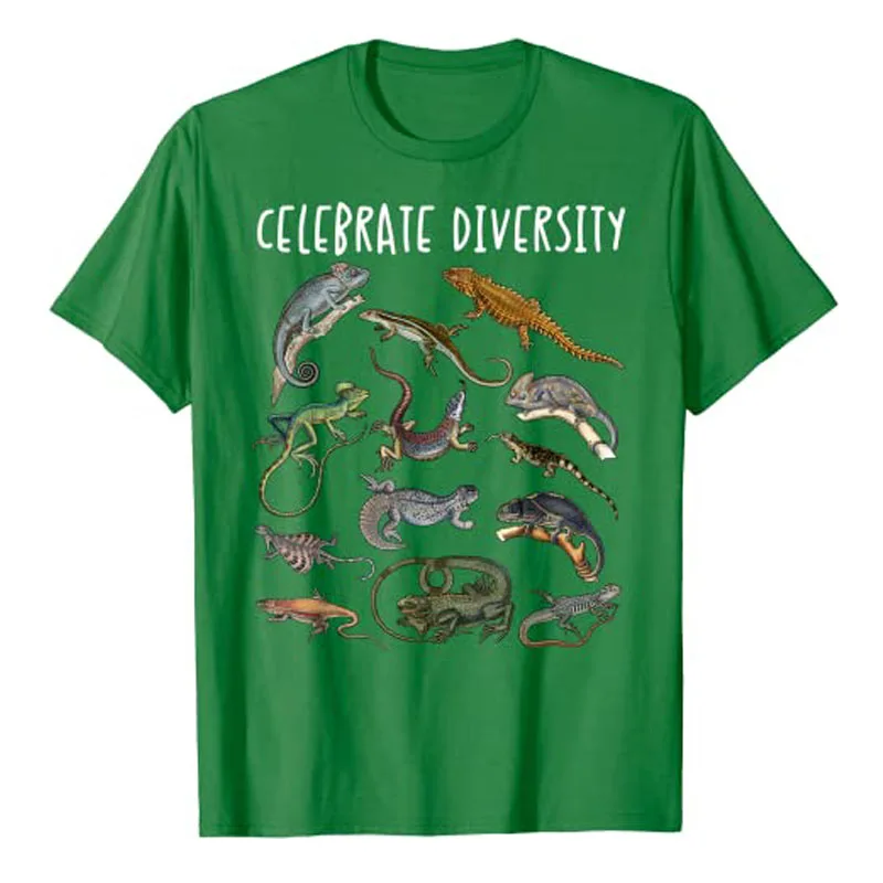 Different Types of Lizard T-Shirt, Reptile Shirt, Lizard-Lover Gift Humor Funny Graphic Tee Top Cute Cotton Short Sleeve Blouses