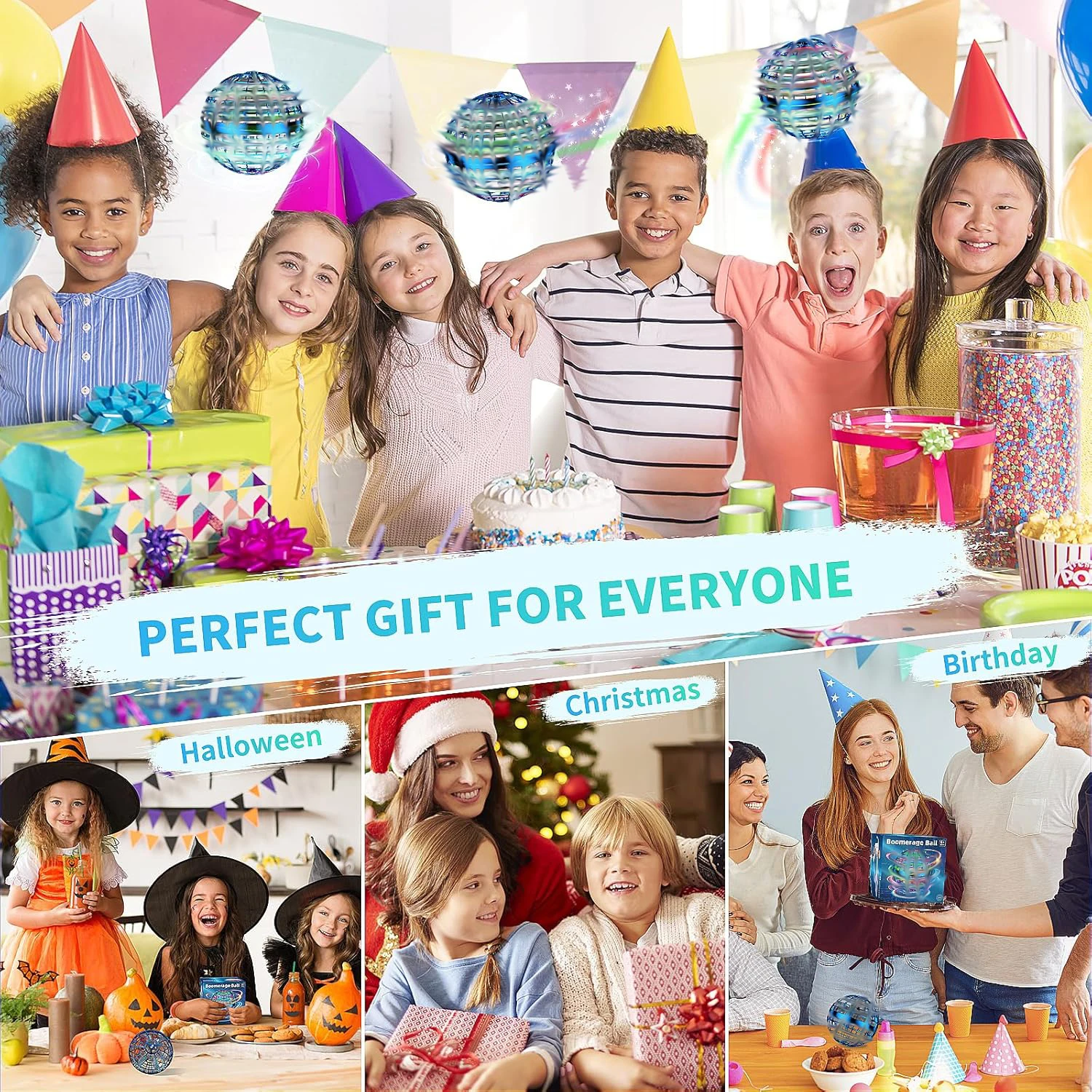 AL フライングボール ハンドヘルド 自動浮遊リターンおもちゃボール 子供のおもちゃ 発光おもちゃ 楽しいおもちゃ 星間宇宙ボール ギフト