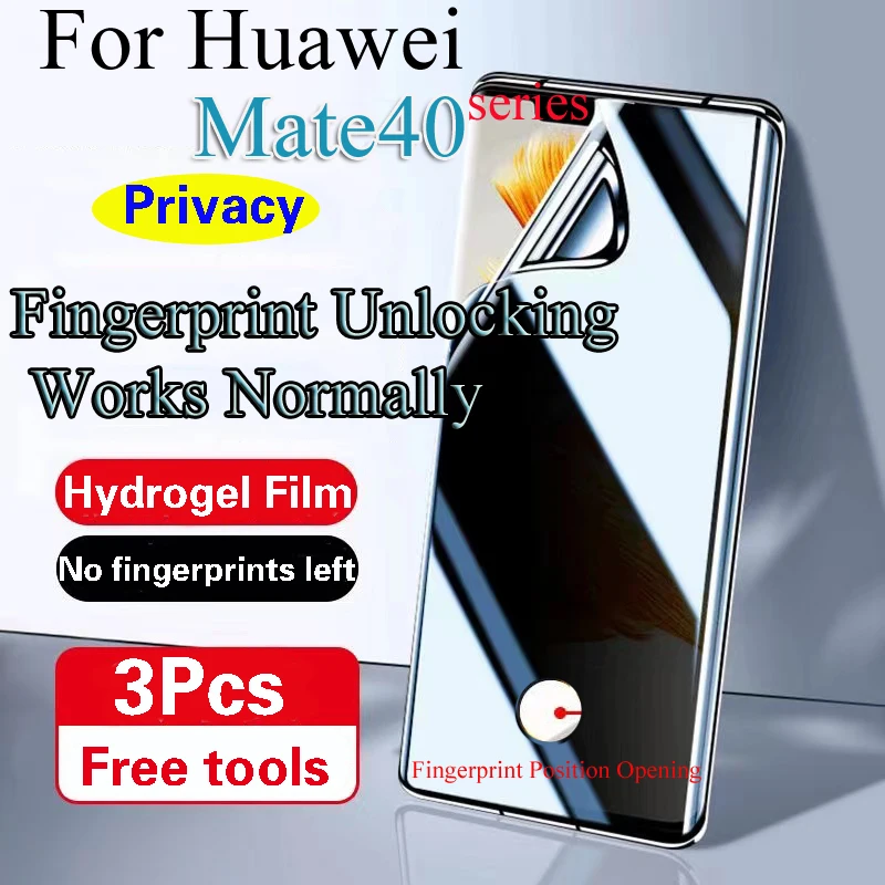 Mate40ePro Anti-peeping Hydrogel Film For Huawei Mate40Pro+ Mate40 Privacy Screen Protector Mate40rs Fingerprint Unlocking Works