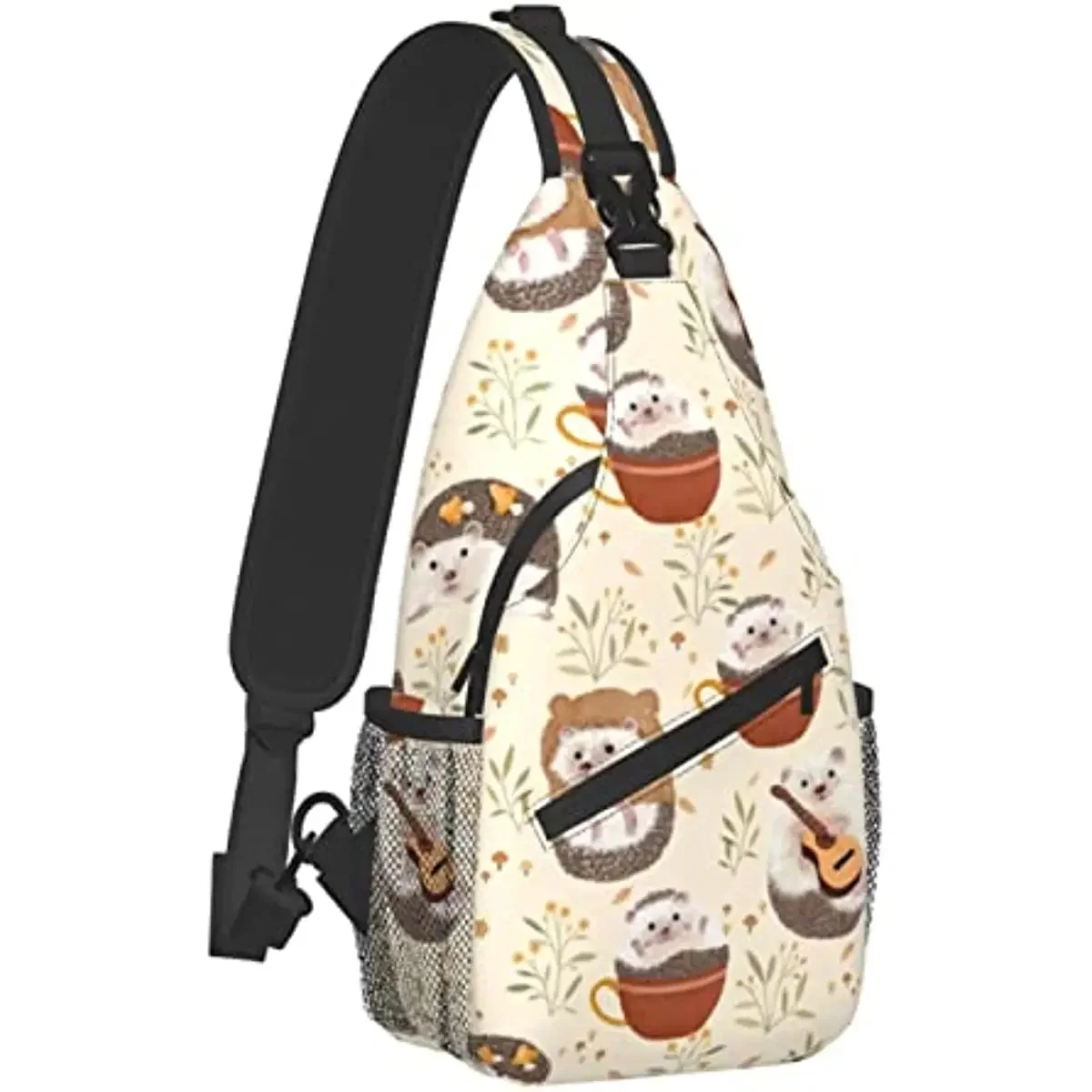 حقائب صدر للجنسين من القنفذ، حقيبة ظهر كروس بحمالة للسفر والمشي لمسافات طويلة للنساء والرجال، حقيبة كتف للرياضة الكاجوال