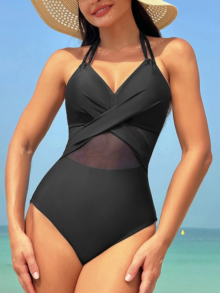 امرأة قطعة واحدة المايوه رفع مبطن بيكيني مثير شبكة تنفس ملابس السباحة التخسيس المايوه