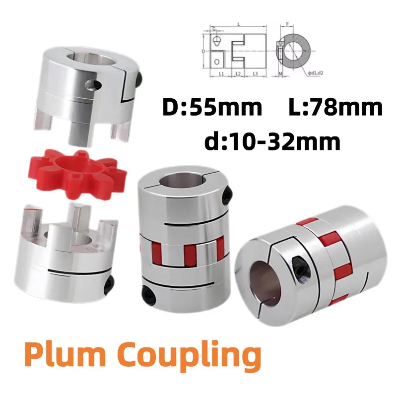 accoppiatore-flessibile-a-mascella-serie-d55-l78-lm-diametro-10‑32mm-tipo-a-morsetto-per-motore-servo-cnc-encoder-connettore-per-accoppiamento-albero