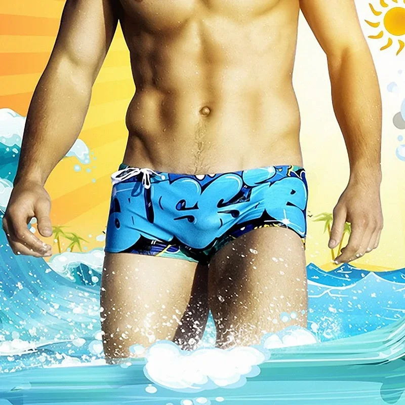 Summer Swimwear Men Swimsuit Boy Swim Suits Boxer Shorts Swim Trunks Swimming Surf Beach Wear Men Swimming Trunks image 5