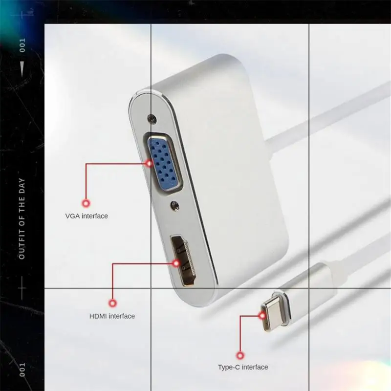 Type C to HDMI-compatible VGA USB C 3.0 PD Adapter Dock Hub for Macbook S20 Dex for