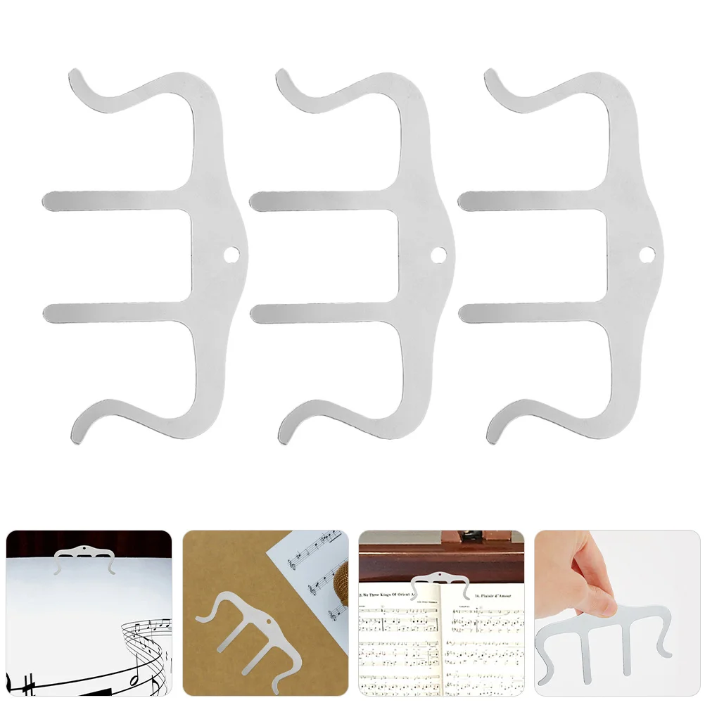 

3Pcs Metal Music Sheet Clip Strong Clamp for Piano Page Holder Score Holder Music Paper Clip Score Clamp