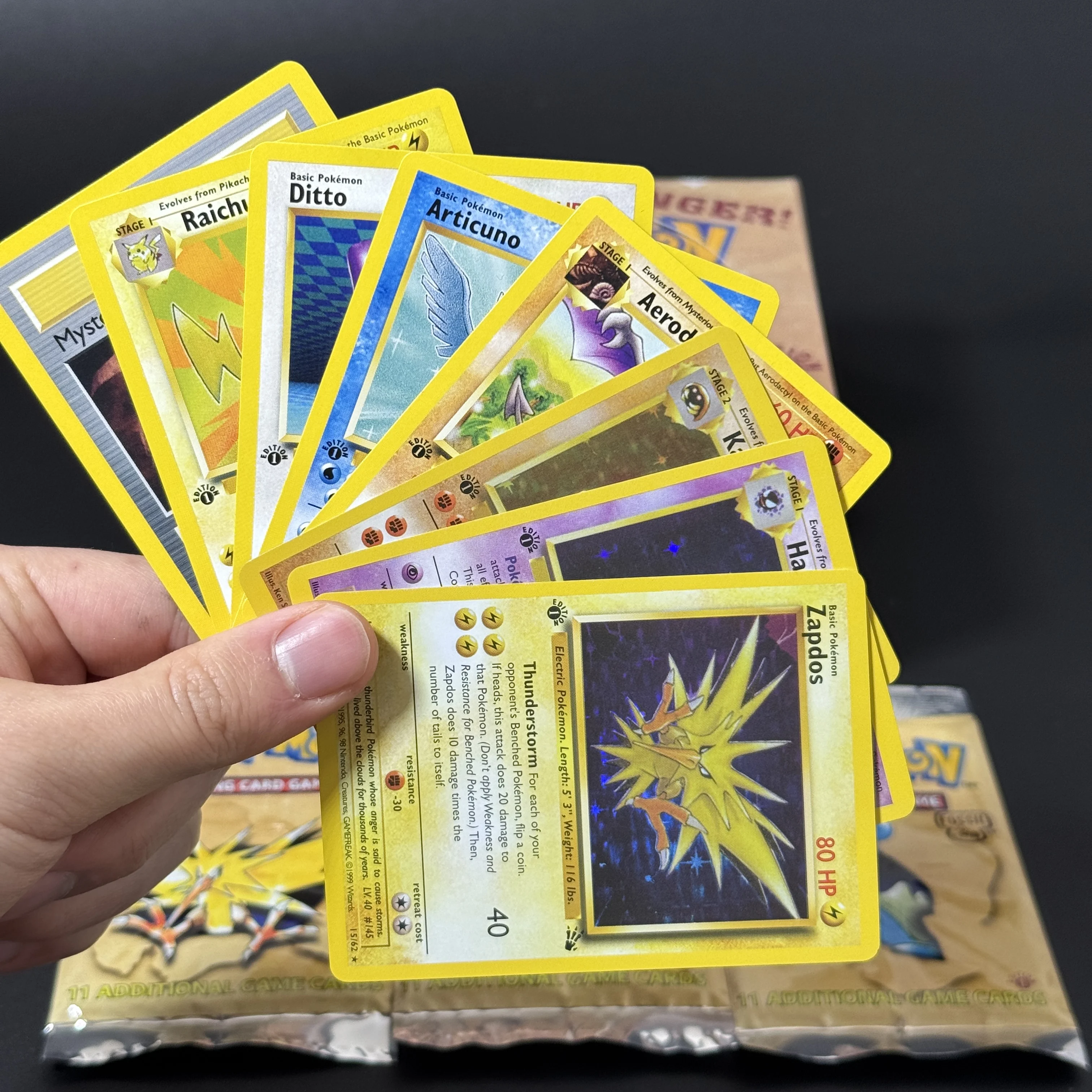 PKM Base Set Fossil Jungle Team Rocket Neo Destiny Booster Box 1999 2000 Year 1st Edition 1Box 36 Packs Proxy Game Cards Sealed