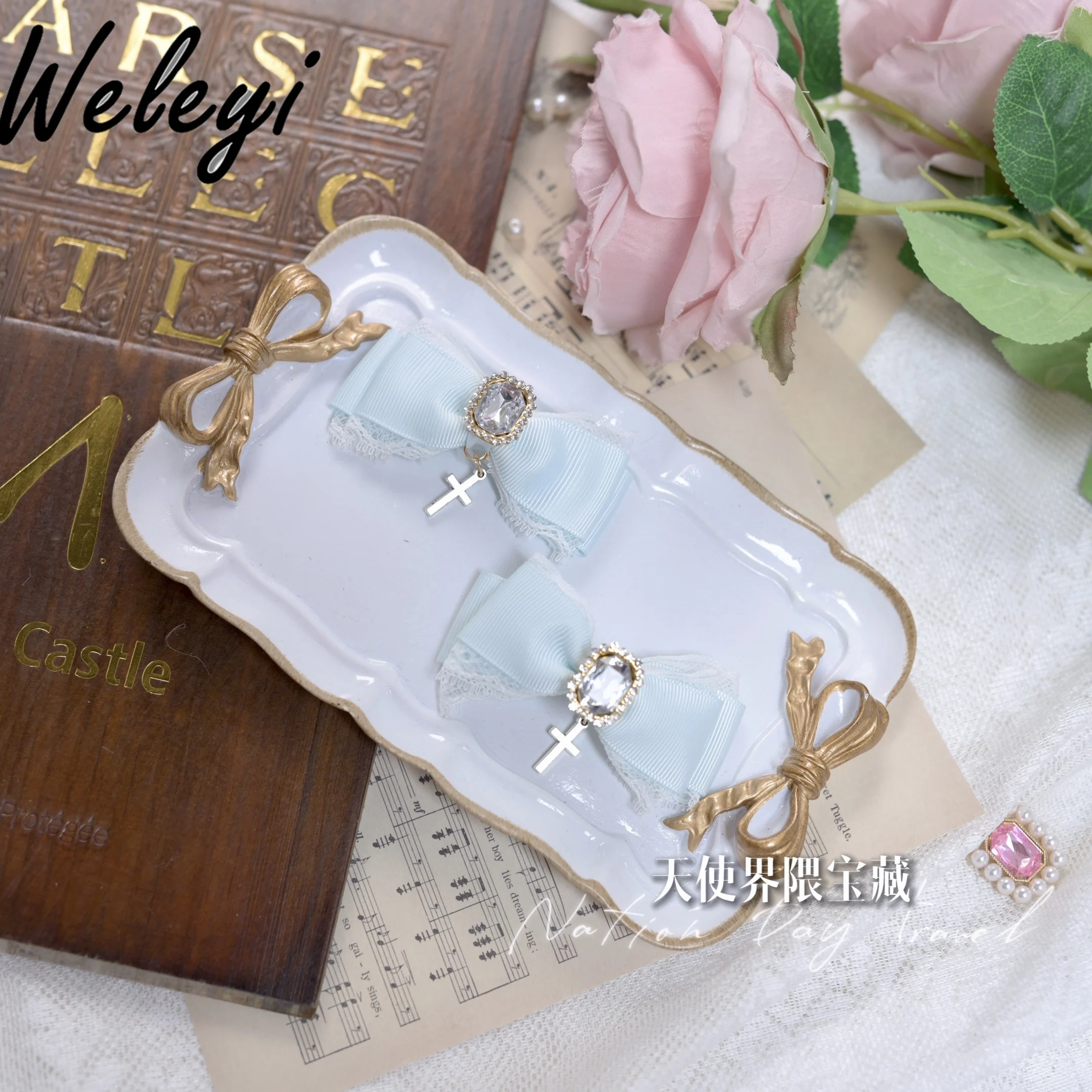 Japanese Mass-produced Mine Hair Accessories Woman Lolita Edge Clip Headdress Handmade Sweet Double Ponytail Hairpin Edge Clips