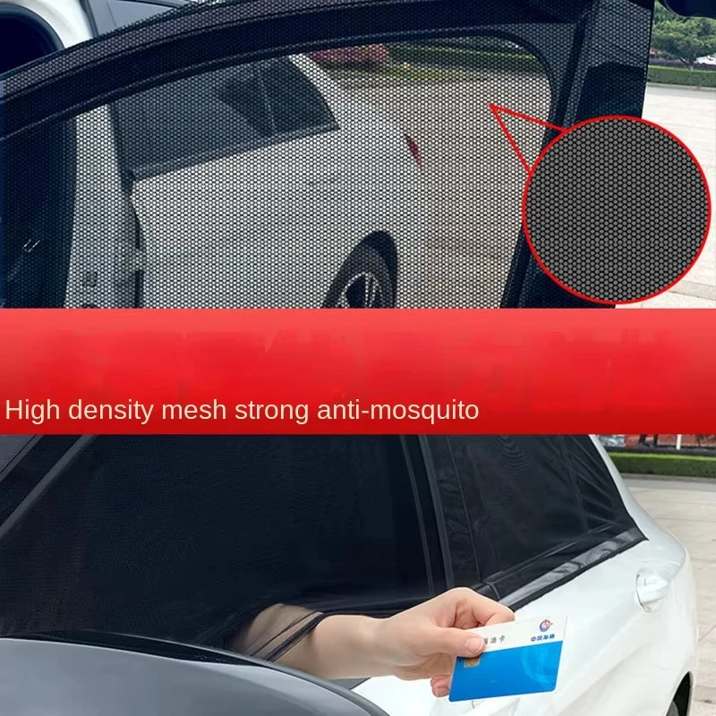 2/4 Stück Auto-Sonnenschutz Anti-Mücken Autofenster-Netzgitter Sichtschutz Sonnenschutz-Netzgitter für Autos – Detail 4