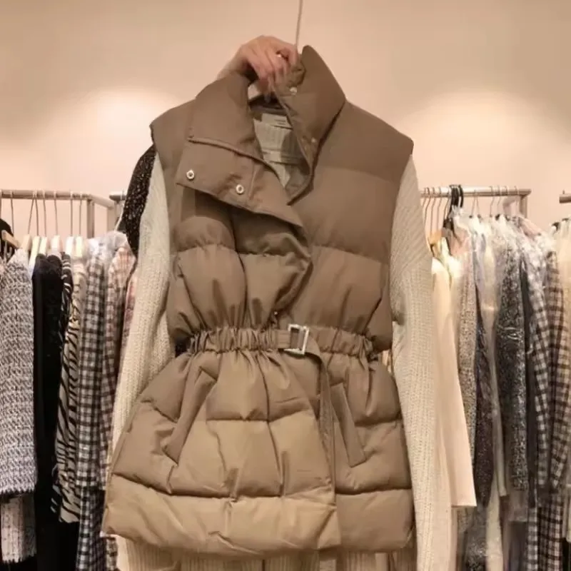2023 neue Ultra Licht Baumwolle Weste Jacke Frauen Kurze Ärmel Outwear Winddicht Leichte Warme Vielseitige Weste Weibliche