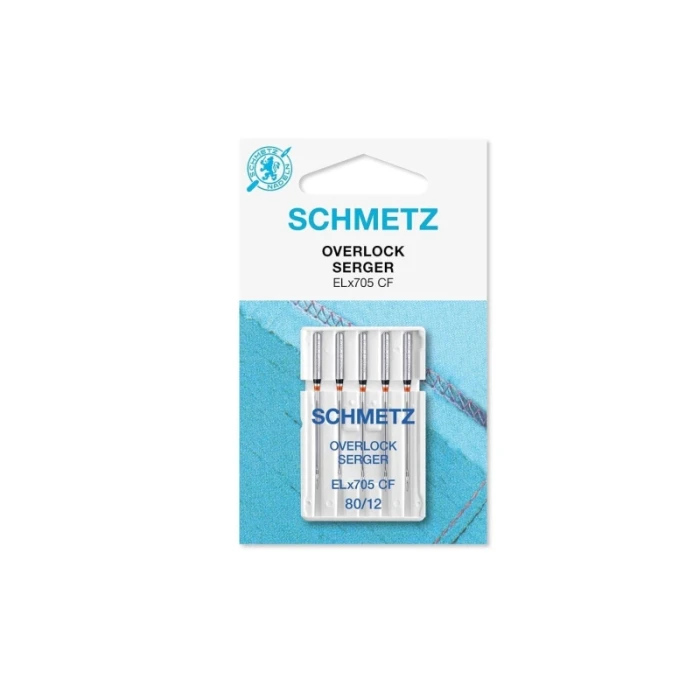 Estuche 5 Agujas Overlock Schmetz Nº 80/12 ELx705CF