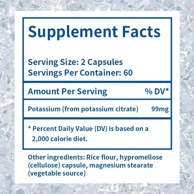 Potassium Citrate Capsules - Supports Muscle Function, Heart Health, Promotes Electrolyte Balance, and Relieves Fatigue
