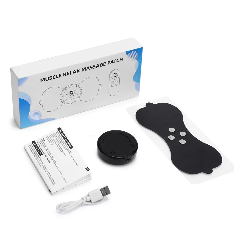 Neck Massager EMS 3 Heating19 Intensities Mini Pulse Stimulator for Back Shoulder Waist Leg Arm Promotes Blood Circulation
