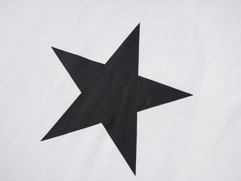 Black White Cotton Oversize Kanye Bully Long Sleeve Tshirt Face Mask Pentagram Round Neck Tops Street Men Women Casual Outfit