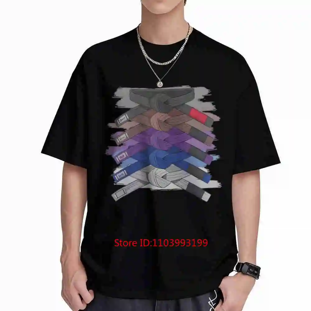 Bjj Collection Brazilian Jiu Jitsu Belt Colorful Rank Design Martial Arts Training Short Sleeve Tee 100% Cotton T-Shirt