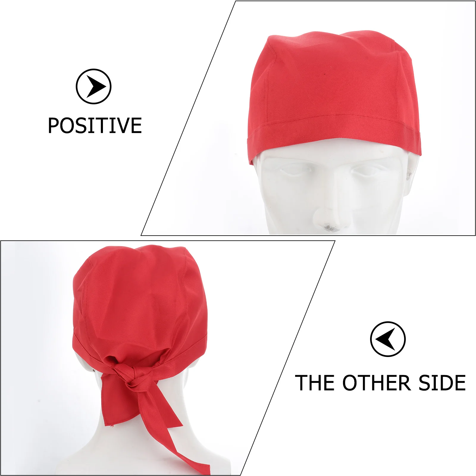 Turban de chef cuisinier à la mode, chapeau de serveur, ruban tête de mort, rouge, 7,5