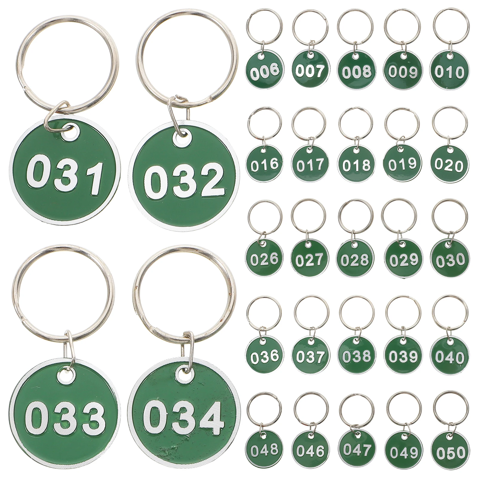 

50Pcs Key Ring Labels Number Plates Luggage ID Tags Keyring Label Tags Hotel Room Key Holders Baggage Tag (Number 1-50)