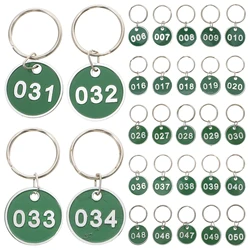 50Pcs Key Ring Labels Number Plates Luggage ID Tags Keyring Label Tags Hotel Room Key Holders Baggage Tag (Number 1-50)