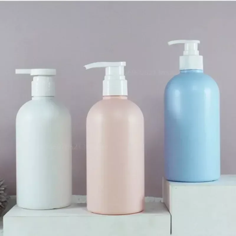 Empty Plastic Pump Lotion Shampoo Bottle 500ml Cosmetic ContainerPet Shower Gel Bottle Refillable Bottles Soap Dispenser