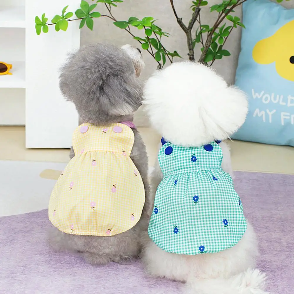 Pet Dress Dog Dress Summer Classic Plaid Fashion Print Soft Texture Puppy Clothes Princess Dress for Dog Small платье