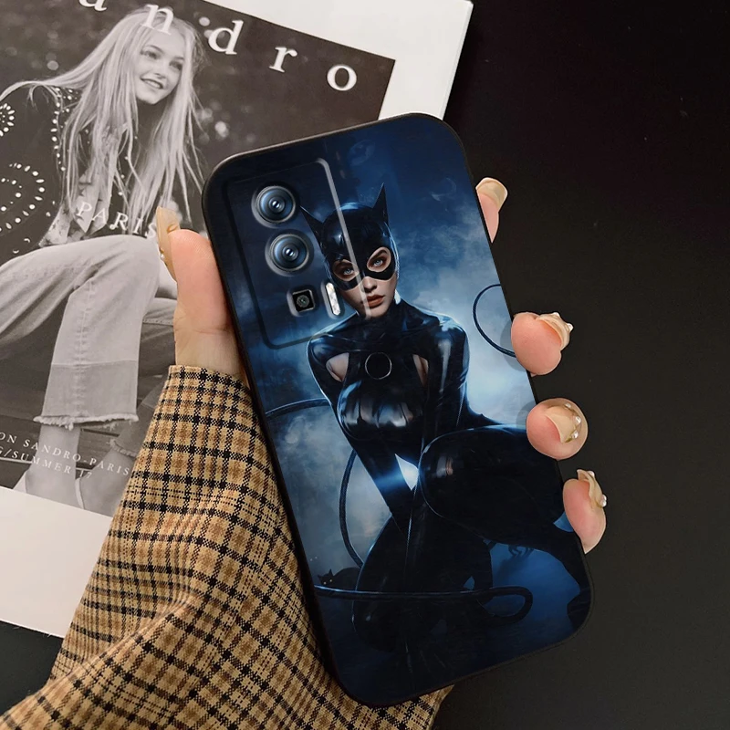 S-Selinas Kyle C-Catwomans Sexy For Xiaomi Redmi 9A 9C 9AT 10C 9 9T 10 12C 13C A3 12 K60 A1 K50 K40 5G Black Soft Phone Case