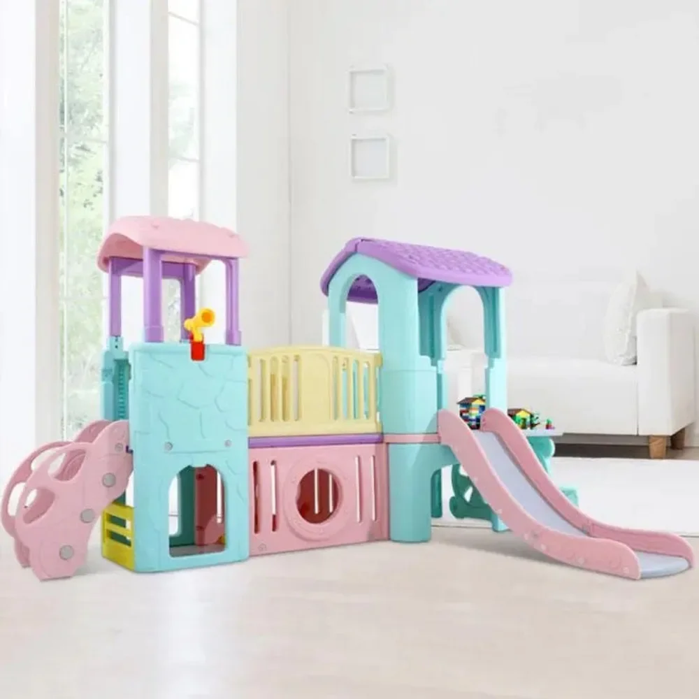 

New Design Color Kindergarten Slide Children's Indoor and Outdoor Playground Children's Plastic Multifunctional Castle Slide Toy