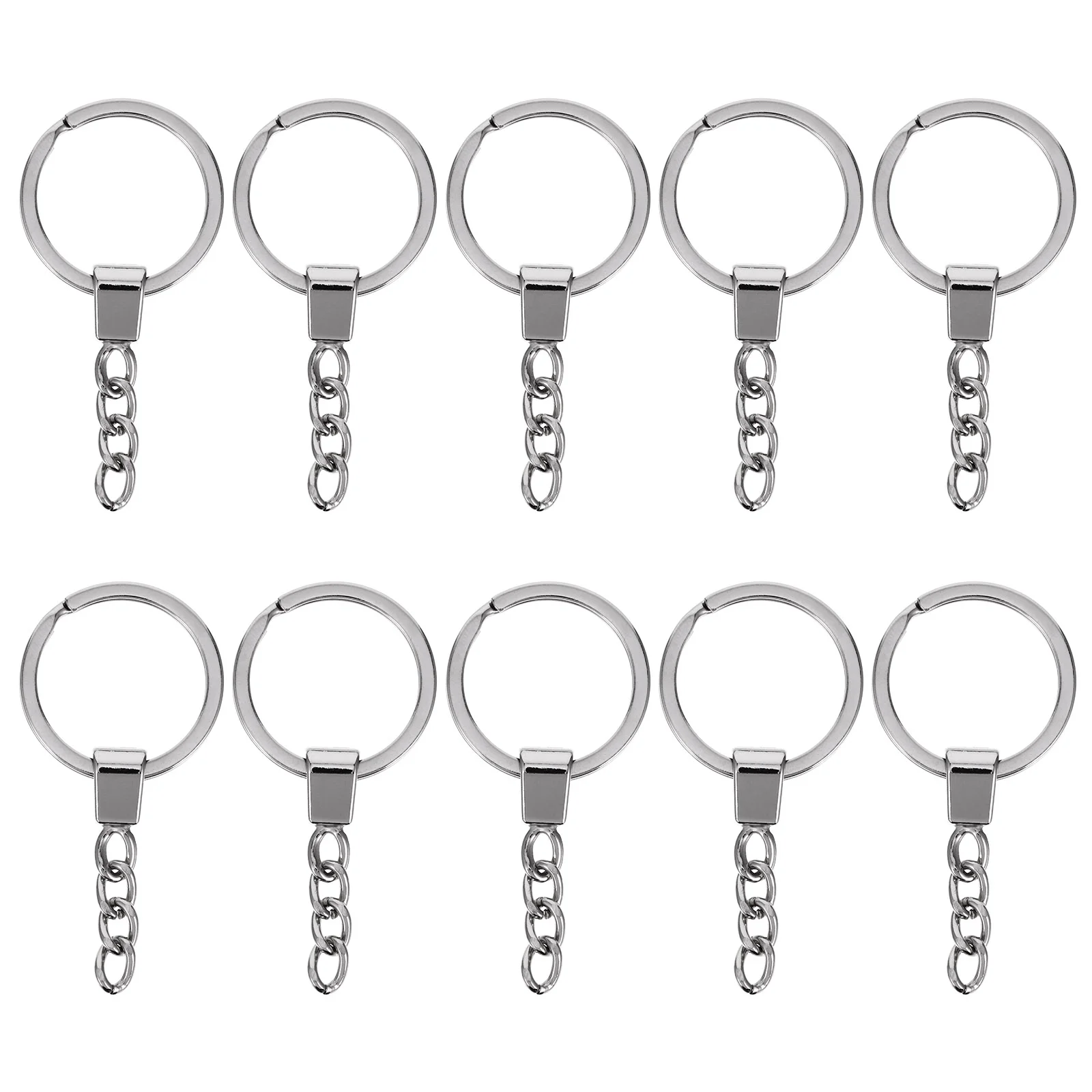 20 Pcs Alloy Key Chain for Belongings Chains Accessories Exquisite Metal Holder Iron Flat Ring High-grade