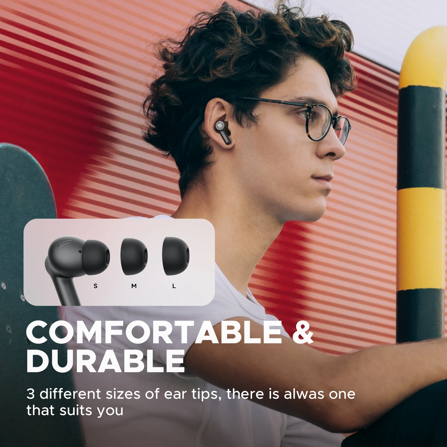 SOUNDPEATS-auriculares inalámbricos Life3, cascos con Bluetooth V5.3, micrófono Dual y tecnología ENC para llamadas claras